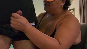 6'4 Giantess Amazon Jerks Slave Hard