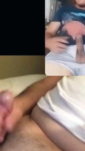 Long-distance Lust: Bros Cumming Together on Video Call