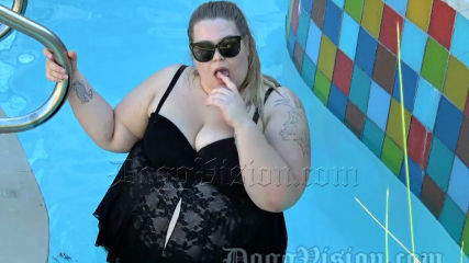 Young SSBBW Relaxing at the Pool