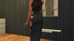 He checked out the business girl's firm anal area