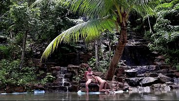 Couple Real Sex in a waterfall in Thailand