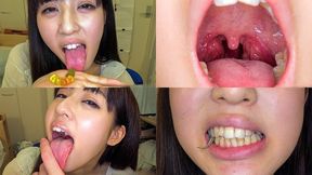 Rurika Ishihara - Showing inside her mouth, sucking fingers, swallowing gummy candys and dried sardines MOUT-06 - wmv 1080p