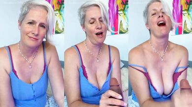 Best friend's mom rates my cock and jerks me raw