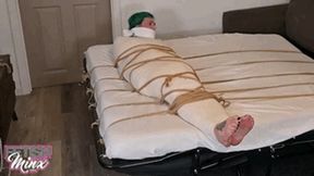 Mia and Bri - Gagged, Wrapped, Roped and Foot Rubbed (WMV Format)