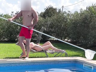 mother I'd like to fuck gets banged hard and cummed at the pool
