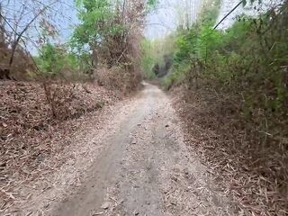 Hawt Oriental Trans Cutie Jerk Off In The Centre Of Forest