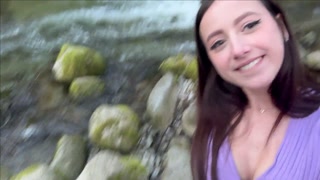Hellolimoonoff sucks a big cock at the river