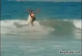 ANTIQUE 70'S SURF teenagers HAVING A 3-some