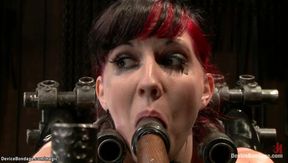 Very Busty ginger in back arch device vibed