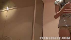 Tiny little lustful teen strokes & toys