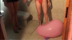 Carla and Lee love balloon games, farting, licking, and pissing on the balloons. Part 7