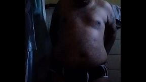 Vaibhav Jerks Off &amp_ Cums In The Bathroom Featuring His Black &amp_ White Cock Mesh Undies