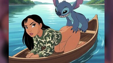 Nani Lilo and Stitch Hentai Happy Women's Day Nani De Quatro Anal Sex in Canoe with Adult Stitch Nani Lilo and Stitch Women's Day Tanned Beauty Canoa