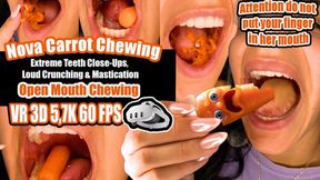 VR 3D 5,7K | Nova in the Car: Open Mouth Carrot Chewing – Extreme Teeth Close-Ups, Loud Crunching & Mastication, Perfect Teeth Crushing, Mouth Fetish, Open Mouth Chewing, Teeth Worship, Carrot Crunch ASMR