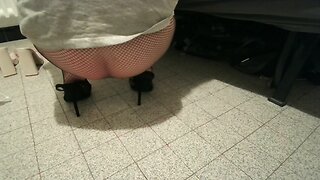 Fishnet heels and booty shaking