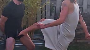 GirlsVsBalls 0020v - Ballbusting fun in the Garden feat Mezmeralda