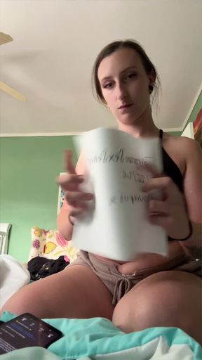 Slim blonde amateur GF sits and reveals her verified redgifs account