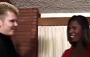 White fucker for a black tranny in red
