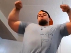 Muscular Hunk Caught Jerking Off Alone
