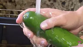A Desperate Housewife Uses Cucumber And Carrot As A Substitute For A Big Hard Cock - Sarah Shevon