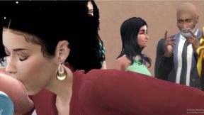 Black Prince gets his big boobed Sims 4 princess in public