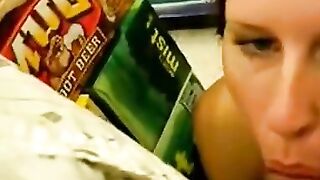 exciting, blowjob in supermarket