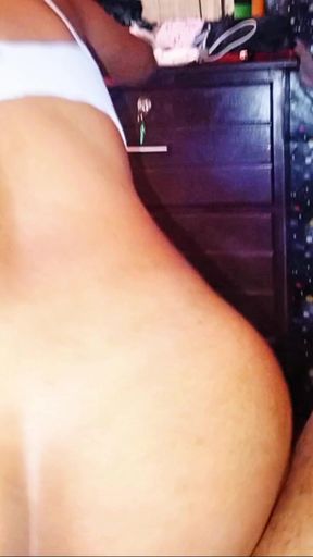 POV vertical doggy style fucking the big-assed milf