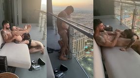 hard rough fuck & suck on las vegas balcony