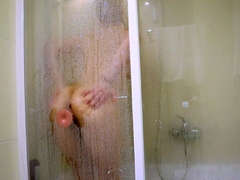 Horny big tit brunette enjoys toying her wet pussy solo