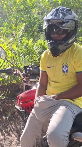 Stepfather Barbudo - the Deviation of the Motorcycle Courier Intense Sex in the Woods.
