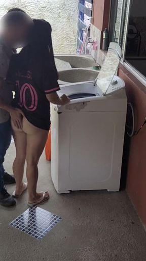 Married housewife pays washing machine technician with her ass while cuckold husband is away   Clip 1