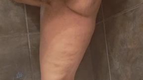 Stretching my tight asshole in the shower &mdash;  gotta be quiet people are home shhh