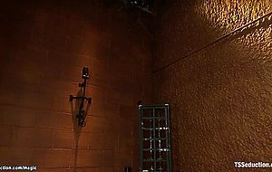 Ginger TS dominatrix fucks Bachelor