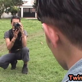 Real skinny twink Latino assfucked on set by BFs cock