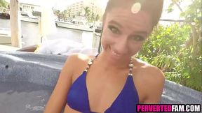 Hot tub fun with my stepsister