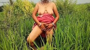 Hot wife gets her big black cock filled in the field