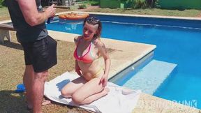 Gorgeous Blue eyes get fucked and deepthroated in the Sun