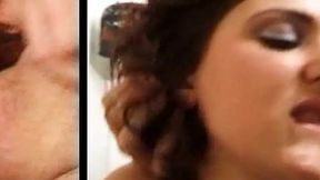 Good looking French chick double penetrated in savage threesome