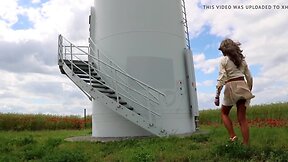 Empowering Solo Outdoor Exposure: Amateur in Mini Skirt & Lingerie