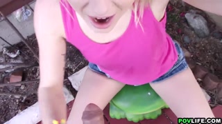 POVLife - Outdoor sex with young petite girlfriend Carmen Callaway