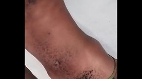 Woked up with big morning erection,I pulled down my boxer and played with my hard dick as my Step sister watches