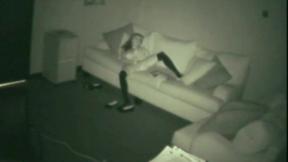 ”Hot solo teen in b & w caught masturbating”