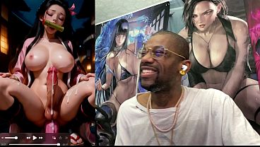 Transgender Nezuko Riding A Dildo While She Cums, AI Generated