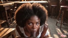 an 18-year-old afro girl straddled a stranger s cock with her tight pussy at a tavern after her prom[ai]