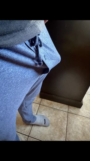 Man in blue sweatpants