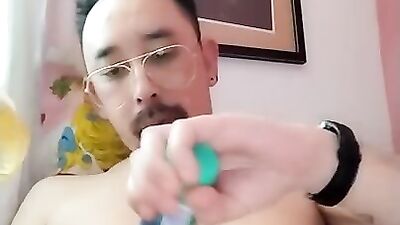 Asian Big Cock Fucking Fleshlight Very Intense and Cum