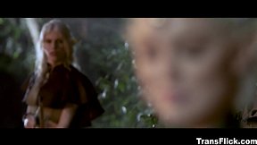 Blonde Elf Trans Cosplay: Deepthroat Blowjob and Fucking!