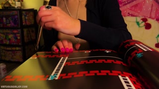 topless asmr looking at video game art 🩷 relaxing tracing &amp; paper sounds