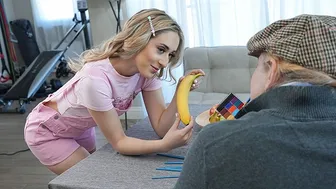 Blonde Teen Teaches Her Stepgrandfather Explicit Art Lessons with Evan Stone