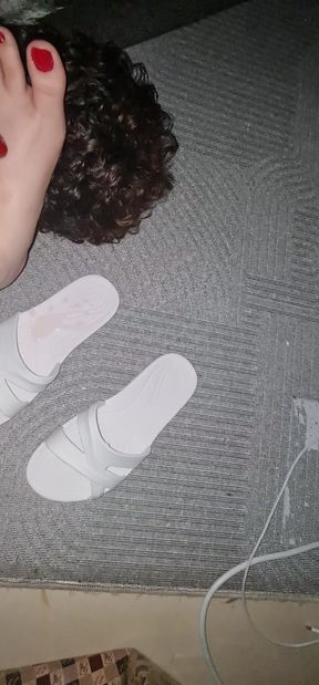 My Cuckold Slave Cum on My Slipper